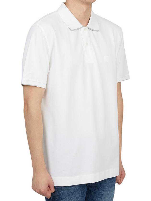 Metropolis Logo PK Shirt White - CP COMPANY - BALAAN.