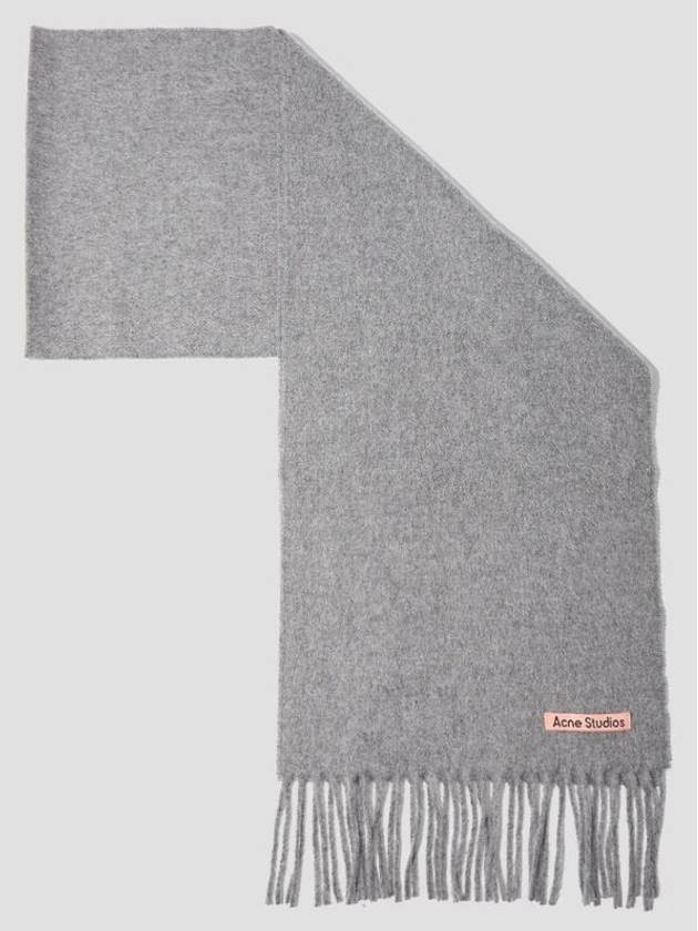 Wool Fringe Muffler Grey Melange - ACNE STUDIOS - BALAAN 3