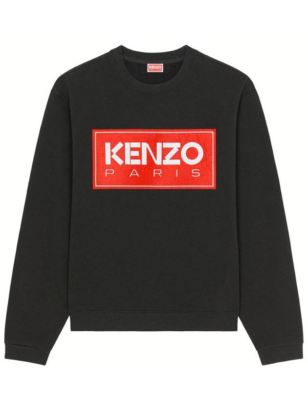 logo patch print sweatshirt black - KENZO - BALAAN.