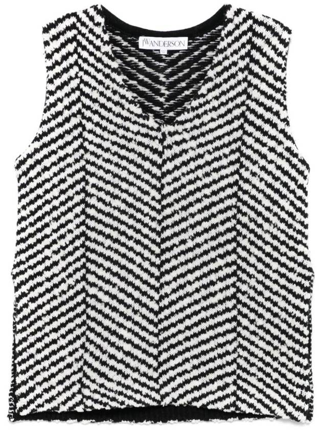 Chevron Knit Sleeveless Black White - JW ANDERSON - BALAAN 1