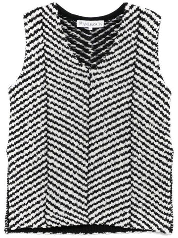 Chevron Knit Sleeveless Black White - JW ANDERSON - BALAAN 1