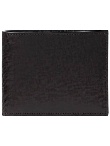 Bifold 6 leather half wallet dark brown - VALEXTRA - BALAAN 1