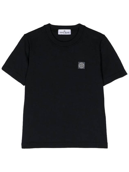 Logo Patch Short Sleeve T-Shirt Black - STONE ISLAND - BALAAN 2