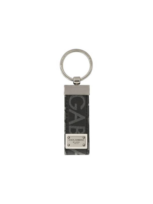 Jacquard Logo Patch Key Holder Black - DOLCE&GABBANA - BALAAN 2