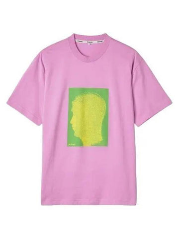 Graphic Print Short Sleeve T Shirt Lilac Tee - SUNNEI - BALAAN 1