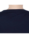 Heart Logo Crew Neck Merino Wool Knit Top Blue - AMI - BALAAN 9