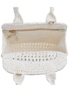 Raffia Effect Crochet Fabric Tote Bag White - MIU MIU - BALAAN 11