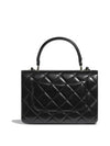 Gold Plated CC Top Handle Flap Small Tote Bag Black - CHANEL - BALAAN 4