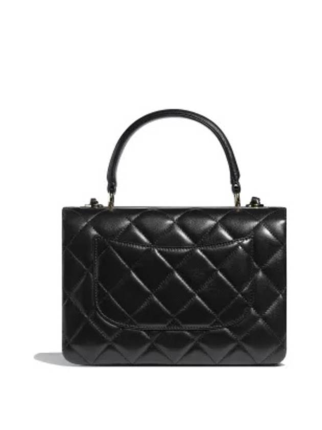 Gold Plated CC Top Handle Flap Small Tote Bag Black - CHANEL - BALAAN.