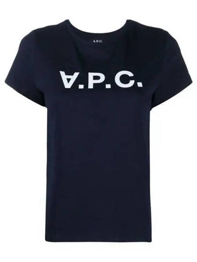 VPC Logo Organic Cotton Short Sleeve T-Shirt Navy - A.P.C. - BALAAN 2