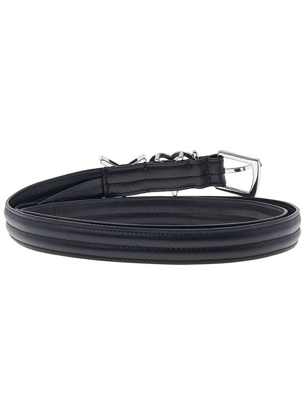 Y Project Y Love Buckle Leather Belt BELT28S24 BLACK SILVER - Y/PROJECT - BALAAN 4
