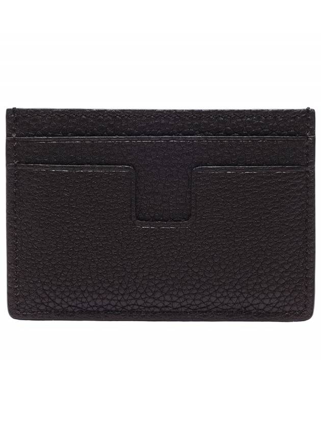 Classic T Line Gold Logo Card Wallet Brown - TOM FORD - BALAAN 5