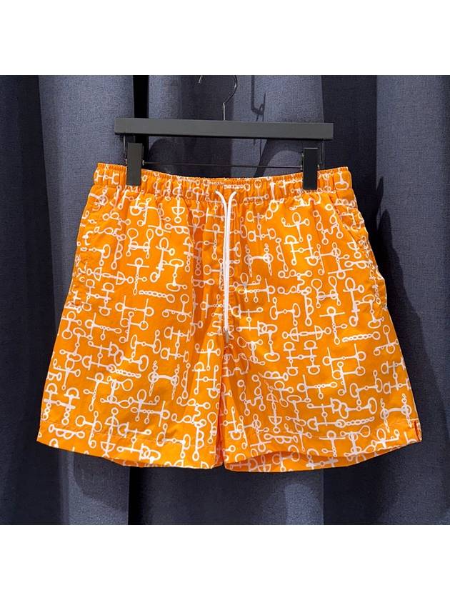 Men s Metallic Swimsuit Ghibre Swim Pants Orange Color - HERMES - BALAAN 2