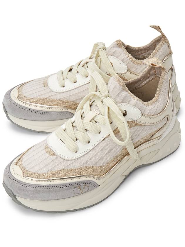 Women's Ready Go Runner Low Top Sneakers Beige - VALENTINO - BALAAN 2