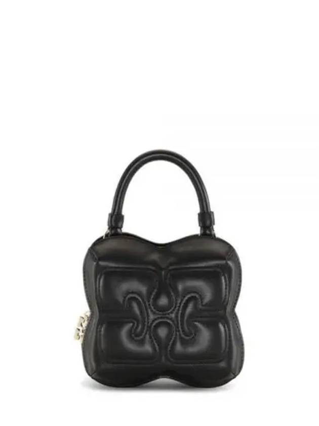 Butterfly Small Leather Cross Bag Black - GANNI - BALAAN 2