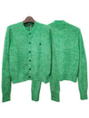 Face Crew Neck Cardigan Bright Green - ACNE STUDIOS - BALAAN 2