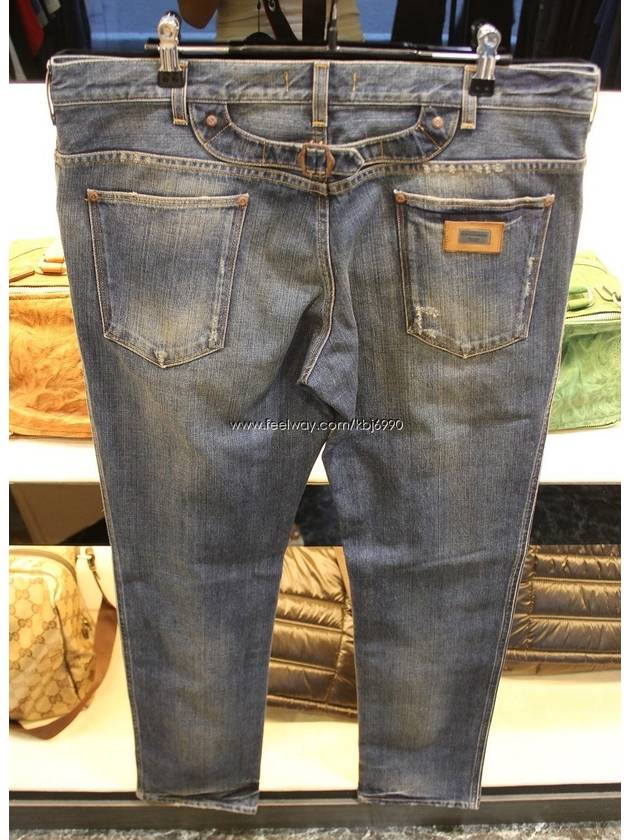 Men's back pocket belted lip line pocket 14 rib jeans G39FLP G8M41 - DOLCE&GABBANA - BALAAN 9