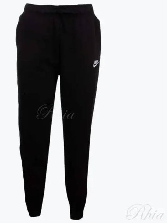 Women's Sportswear Club Fleece Mid-Rise Jogger Track Pants Black - NIKE - BALAAN 2