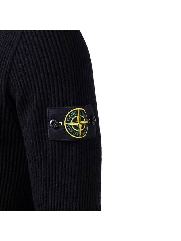 Wappen Patch Full Rib Pure Wool Knit Turtleneck Navy - STONE ISLAND - BALAAN 5