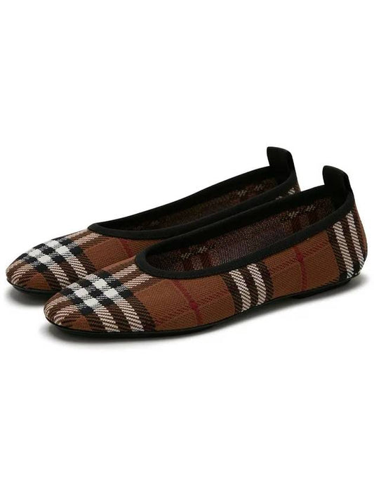 Women's Check Ballerina Flats Dark Burch Brown - BURBERRY - BALAAN 2