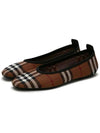 Women's Check Ballerina Flats Dark Burch Brown - BURBERRY - BALAAN 4