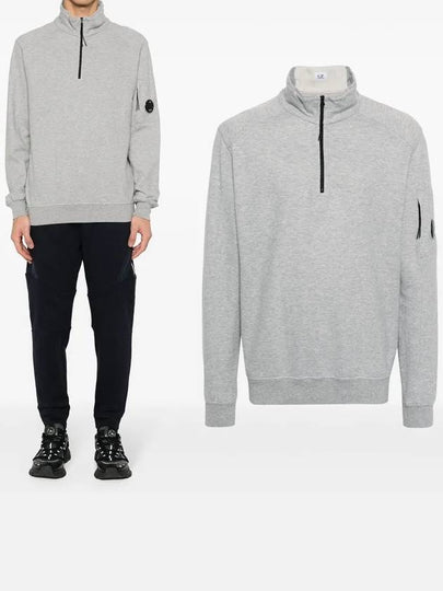 Light Fleece Half Zip-Up Sweatshirt Grey - CP COMPANY - BALAAN 2