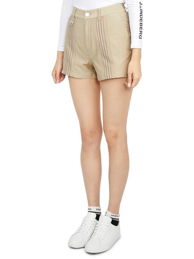 Women's Triple Rain Jersey Shorts Beige - HORN GARMENT - BALAAN 3