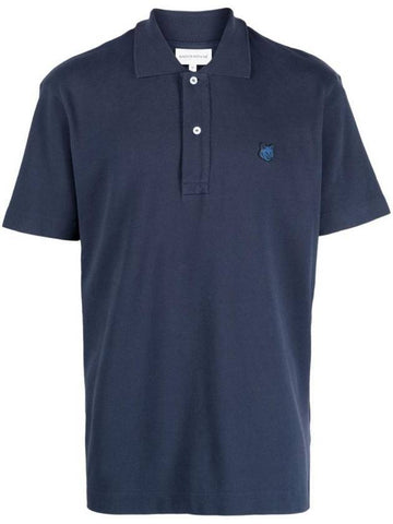 Bold Fox Head Patch Comfort Short Sleeve Polo Shirt Ink Blue - MAISON KITSUNE - BALAAN 1