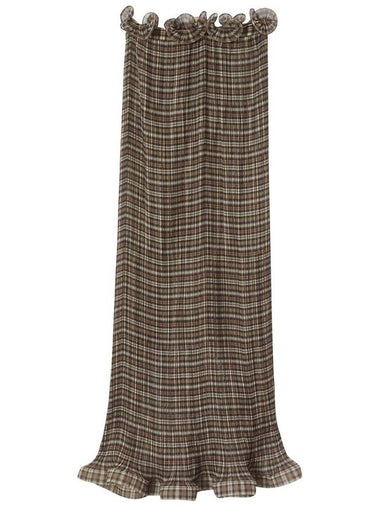 Burberry Ruffle Detail Check Chiffon Plisse Skirt, Brand Size 8 (US Size 6) - BURBERRY - BALAAN 1