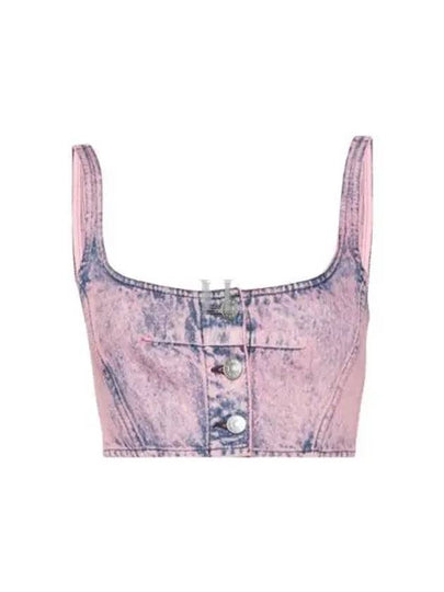 Bleached Denim Cropped Sleeveless Purple - MARNI - BALAAN 2