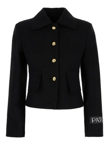 Iconic Button Up Tweed Short Jacket Black - PATOU - BALAAN 1