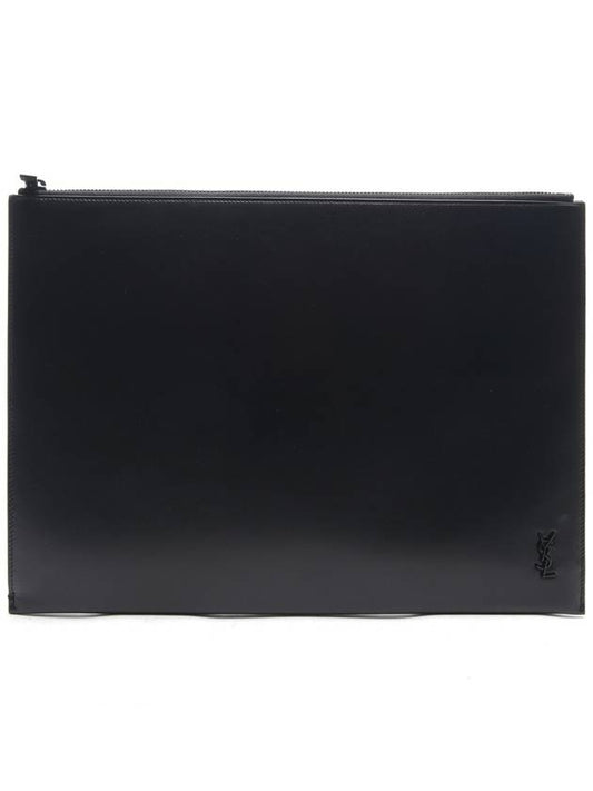 Monogram Logo Tiny Large Clutch Bag Black - SAINT LAURENT - BALAAN 2