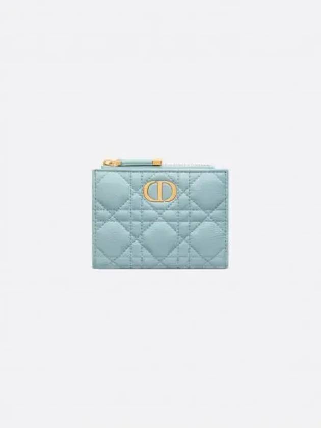 Caro Dahlia Supple Cannage Calfskin Half Wallet Blue - DIOR - BALAAN 2