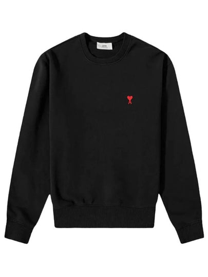 Small Heart Logo Sweatshirt Black - AMI - BALAAN 2