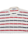 Striped Cashmere Knit Top White - MIU MIU - BALAAN 4