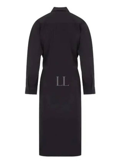 Straight Collar Twisted Midi Dress Navy - LEMAIRE - BALAAN 2