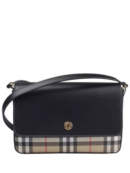 Vintage Check Leather Cross Bag Black - BURBERRY - BALAAN 2