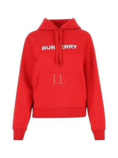 Women's Logo Print Cotton Hoodie Red - BURBERRY - BALAAN 2