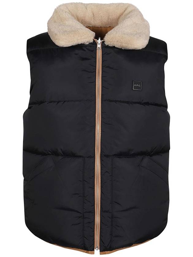 Teddy Puffer Vest Jacket Dark Beige - A.P.C. - BALAAN 4