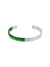 Numeric Engraved Cuff Bracelet Green Silver - MAISON MARGIELA - BALAAN 2