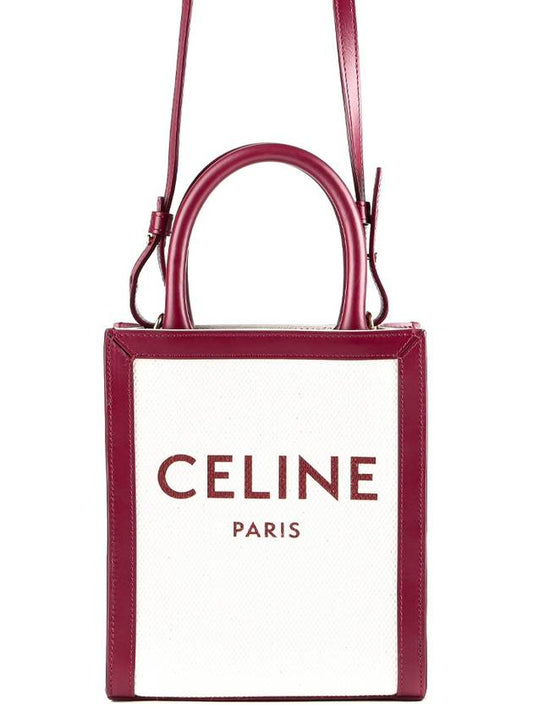 Women's Mini Vertical Cabas Tote Bag Red - CELINE - BALAAN 2