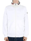 Logo Cotton Fleece Zip Up Hoodie White - MONCLER - BALAAN 3