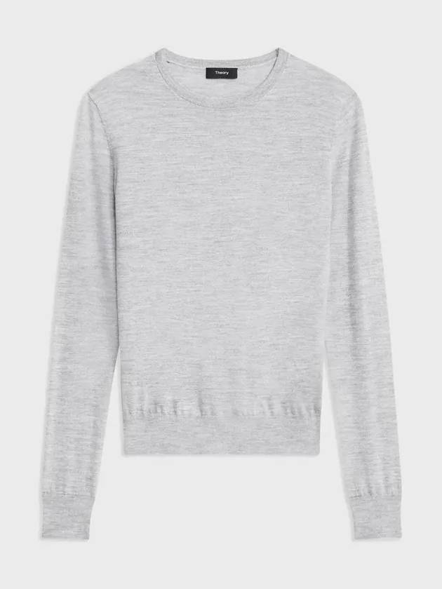 Regal Wool Crew Neck Knit Top Grey - THEORY - BALAAN 2