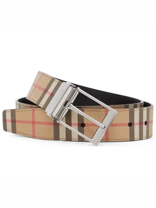 Reversible Vintage Check Leather Belt Archive Beige - BURBERRY - BALAAN 2