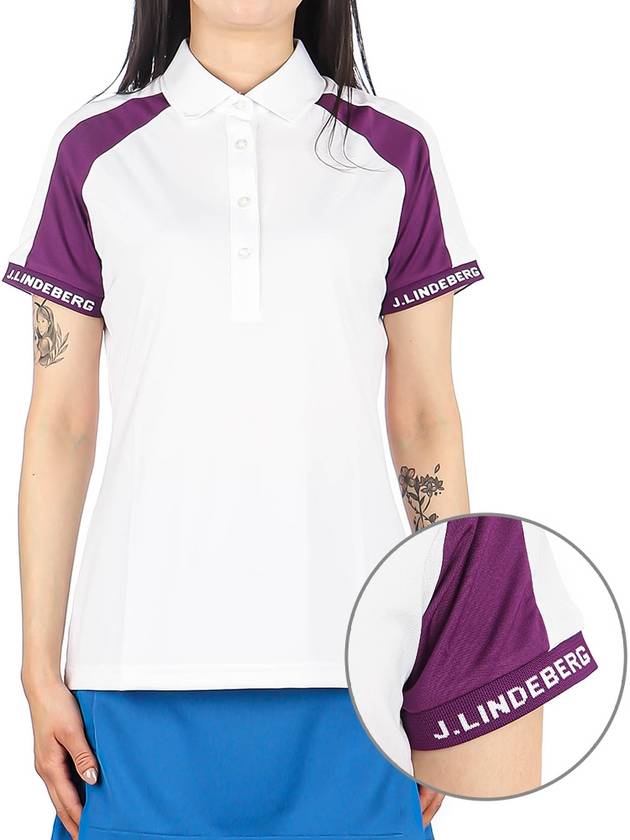 Women's Perinne Polo Short Sleeve T-Shirt White - J.LINDEBERG - BALAAN 2