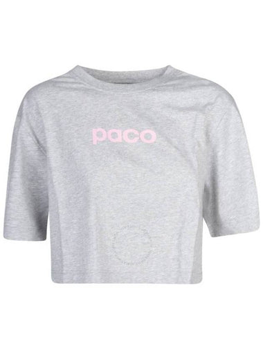 Rabanne Logo Print Cropped Cotton T-Shirt, Size Medium - PACO RABANNE - BALAAN 1