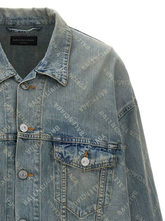 Logo Print Denim Jacket Blue - BALENCIAGA - BALAAN 4