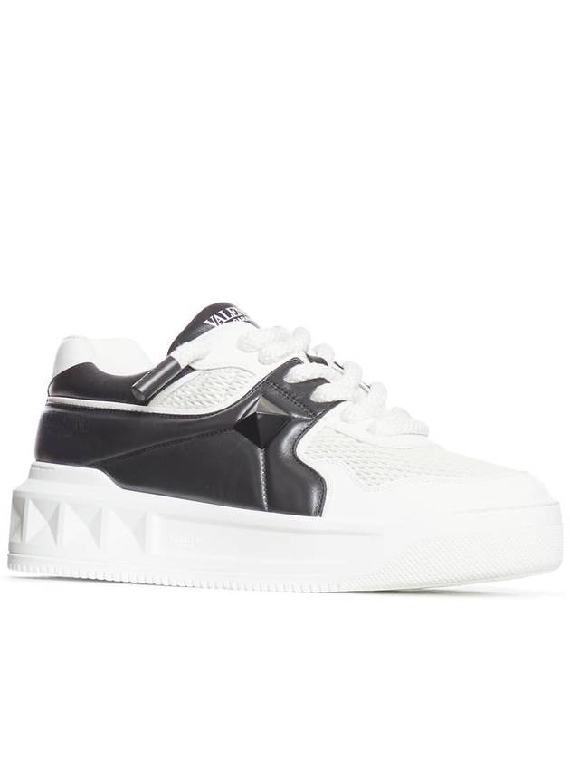 One Stud XL Low Top Sneakers Black White - VALENTINO - BALAAN 3