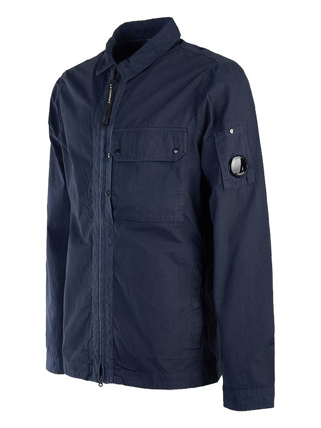 Men's Lens Wappen One Pocket Zip Up Jacket Navy - CP COMPANY - BALAAN 3