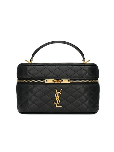 Gabi Mini Vanity Lambskin Tote Bag Black - SAINT LAURENT - BALAAN 1